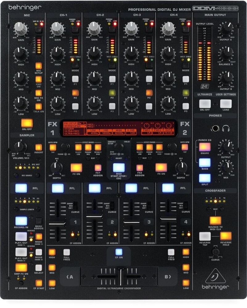 Behringer DDM4000 Professional 5-Channel Digital DJ Mixer w. Sampler & Effects