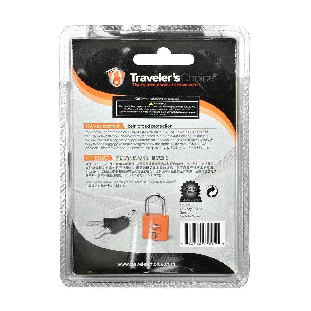 2 Pack TSA Approved Padlock w/ Key Set for Secure Protected Luggage