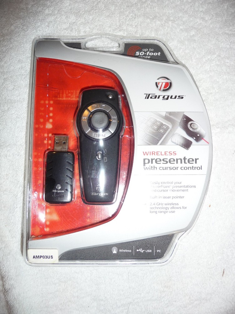 Targus Wireless Presenter With Laser Pointer & Cursor Control AMP03US - NEW