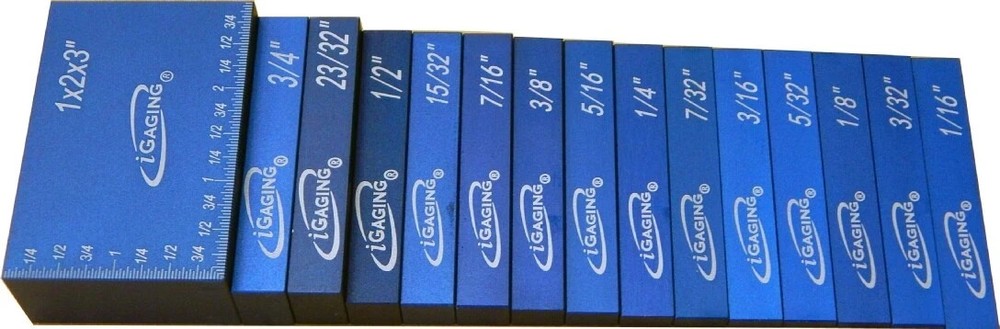 iGAGING PRECISION SETUP BLOCKS SET (15 PIECEs) *SOLID ALUMINUM* + CASE