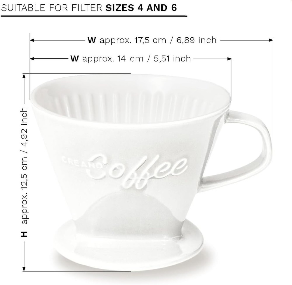 XXL Ceramic Coffee Dripper - Pour Over Brewer