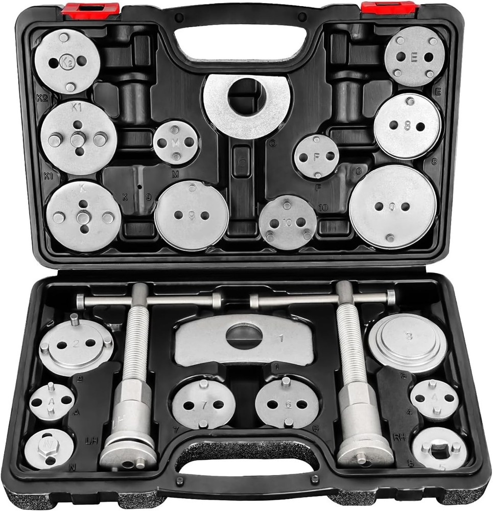 Brake Caliper Piston Rewind Tool with Dual-Functionality for Various Vehicles