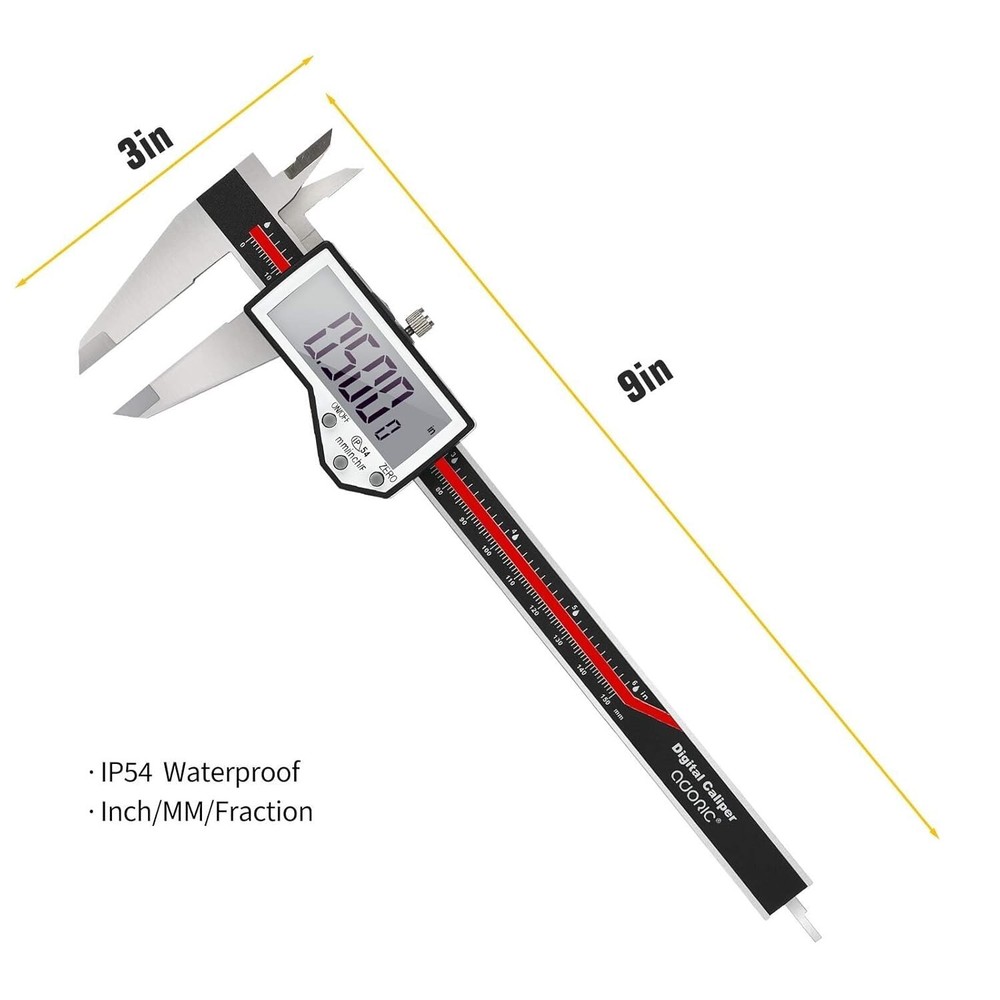 Versatile 6-Inch Digital Measuring Caliper - Waterproof, High Accuracy, Durable