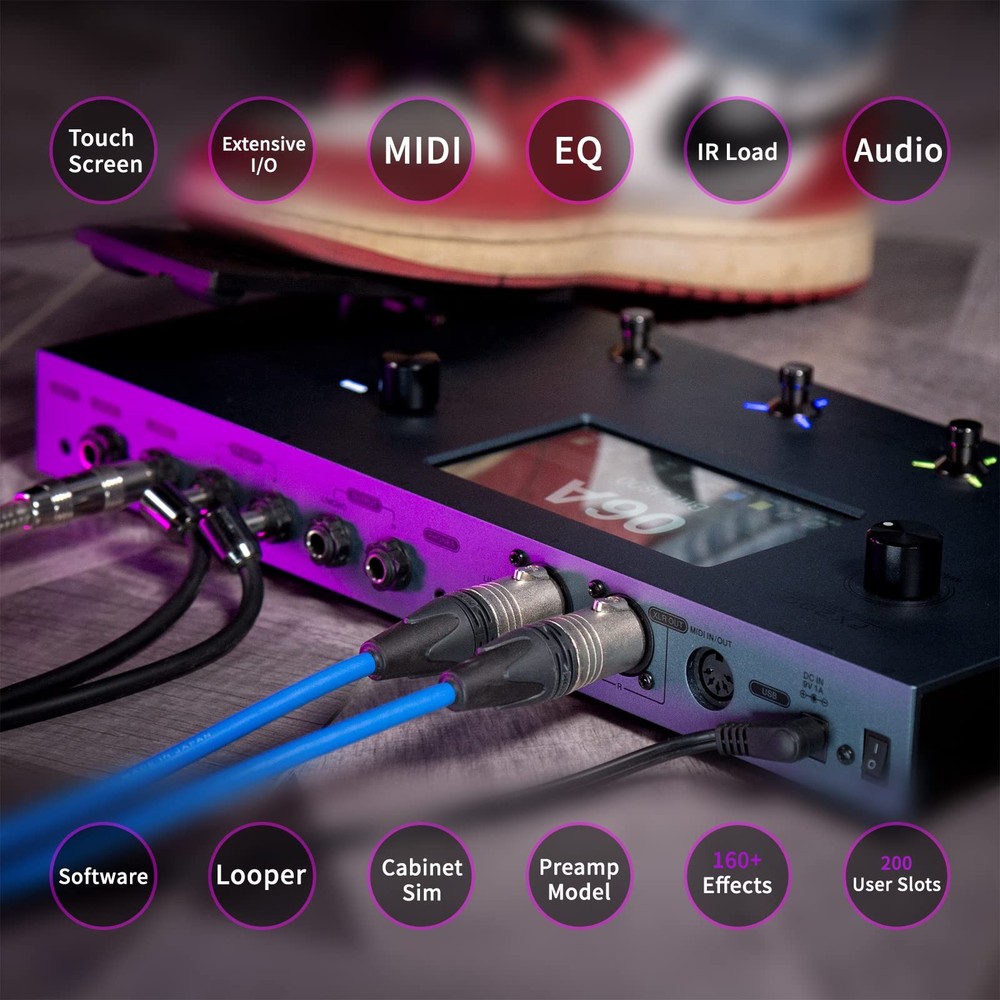 FLAMMA FX200 Multi Effects Guitar Processor | 5” LCD Touch Screen | MIDI Po