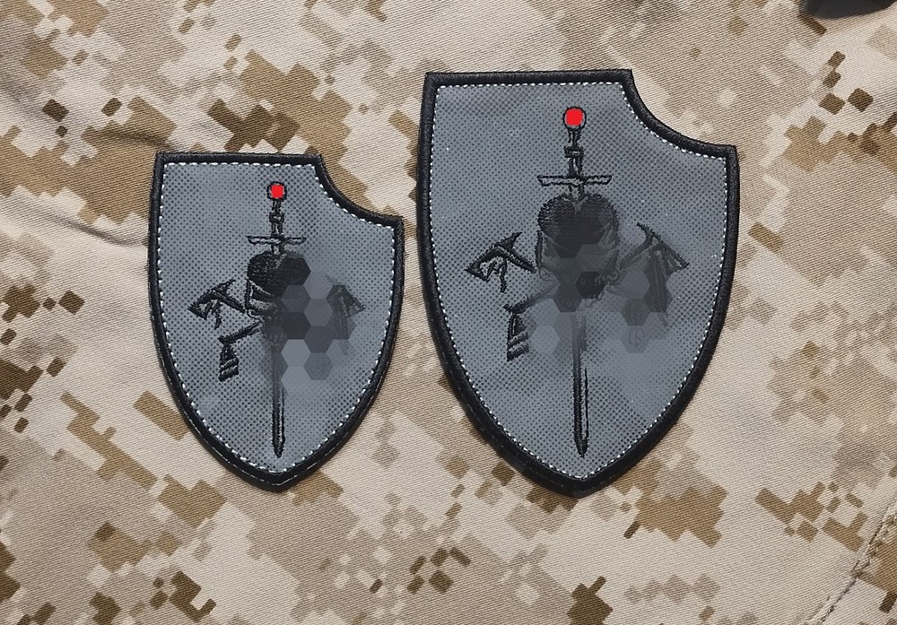 NSWDG DevGru Silver SQN Reflective Emblems - 2 Patch Set Embroidered Image