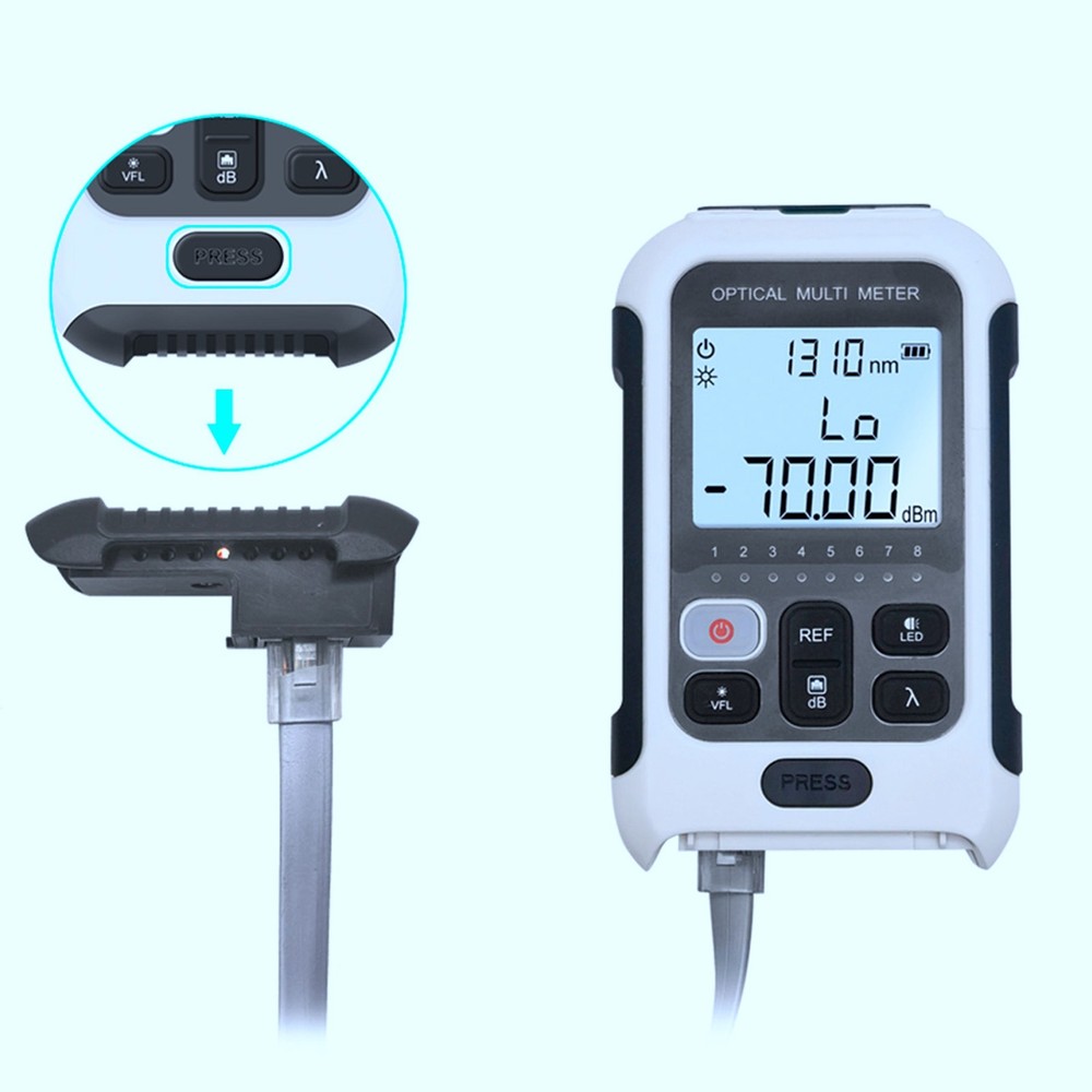 Optical Fiber Power Meter White Fiber Optic Tester For Communication Engineering