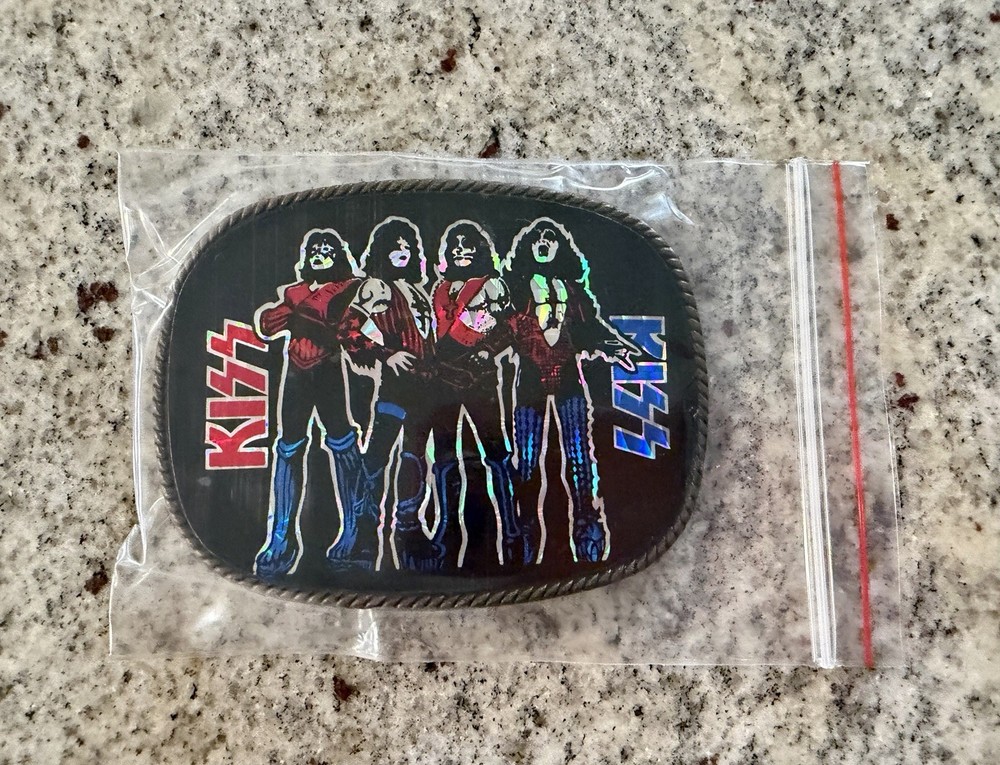 KISS 1977 LOVE GUN MEXICO CPI PACIFICA BELT BUCKLE AUCOIN VINTAGE VERY RARE 🔥