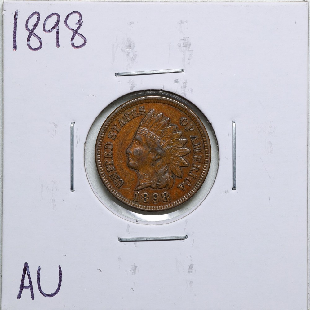 1898 1C Indian Head Cent in AU Condition #2032