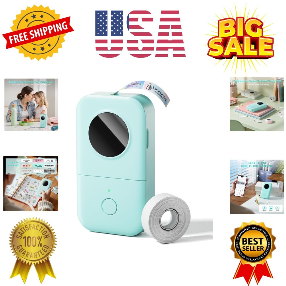Label Maker Machine with Tape, D30 Portable Mini Label Printer, Small Bluetoo...