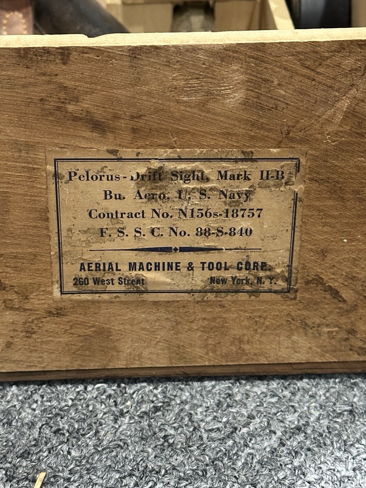 WWII U.S. Navy Pelorus Drift Sight Mark 2B Aero Instrument Co. Complete Antique