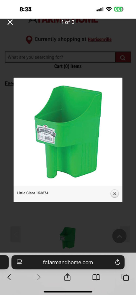 Little Giant Heavy Duty Plastic Black 3-Quart Stackable Feed Scoop