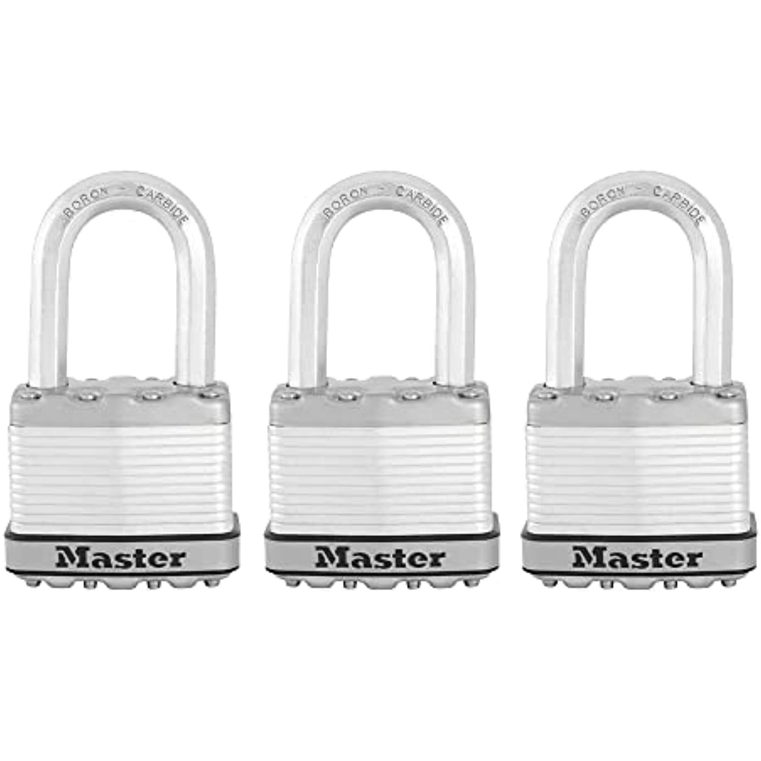 Master Lock M5XTRILF Magnum Heavy Duty Outdoor Padlock with Key, 3 Pack