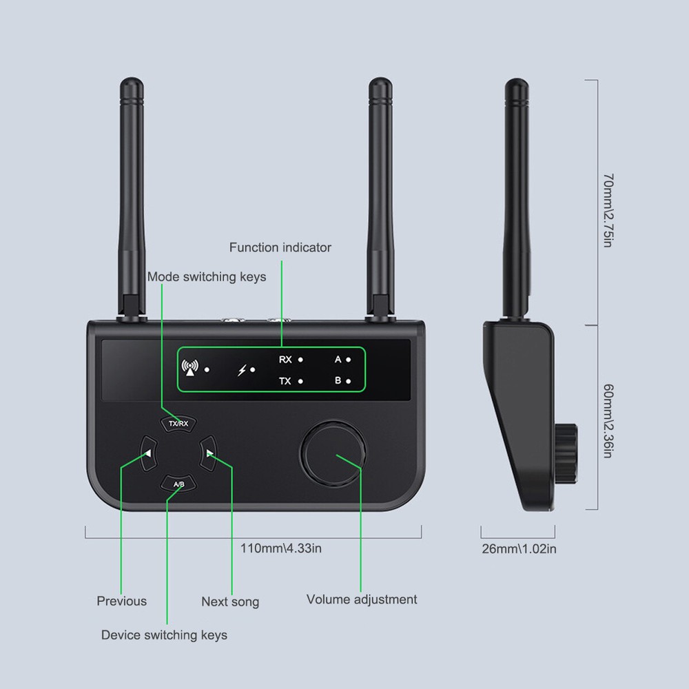 10m Long Range Bluetooth Transmitter Receiver For TV Home Stereo Audio Adapter