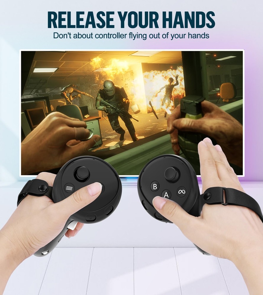 Silicone VR Accessories Set for Oculus/Meta Quest 3 Includes Protective Covers