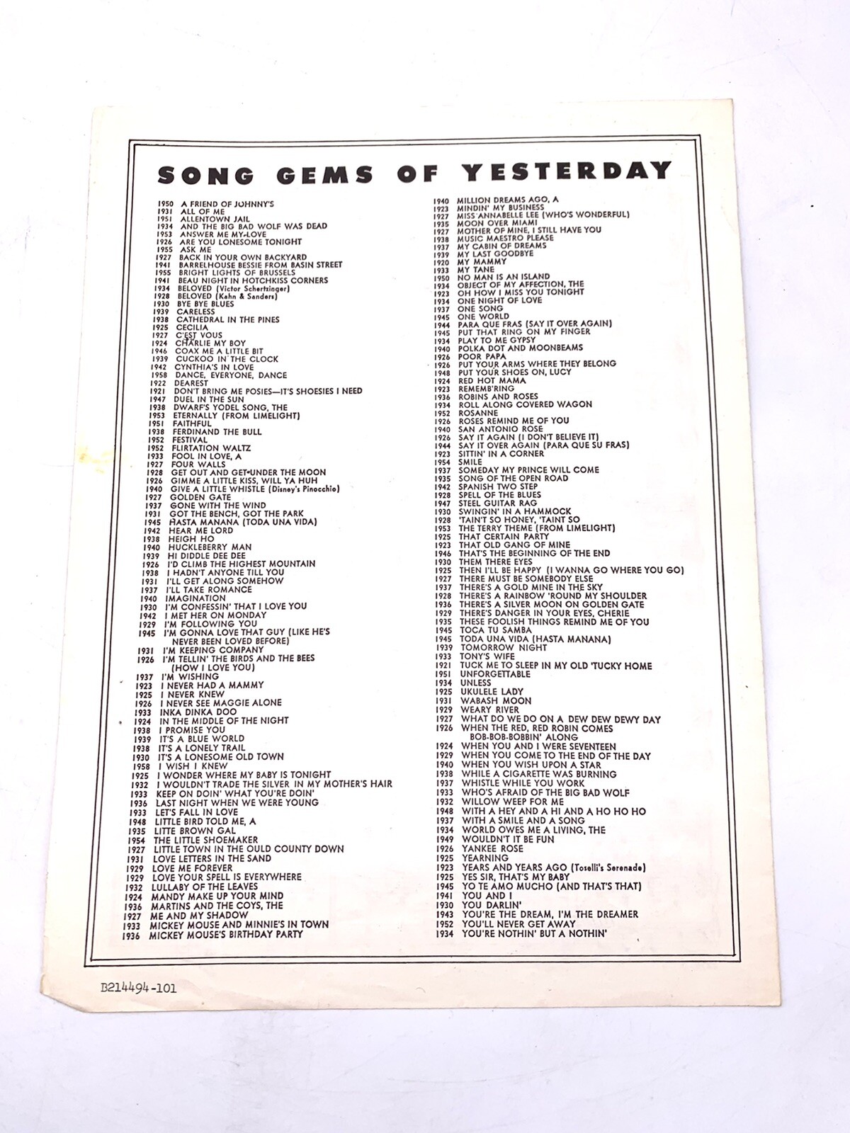 1940 "When You Wish Upon A Star" Sheet Music Piano Vocal Guitar