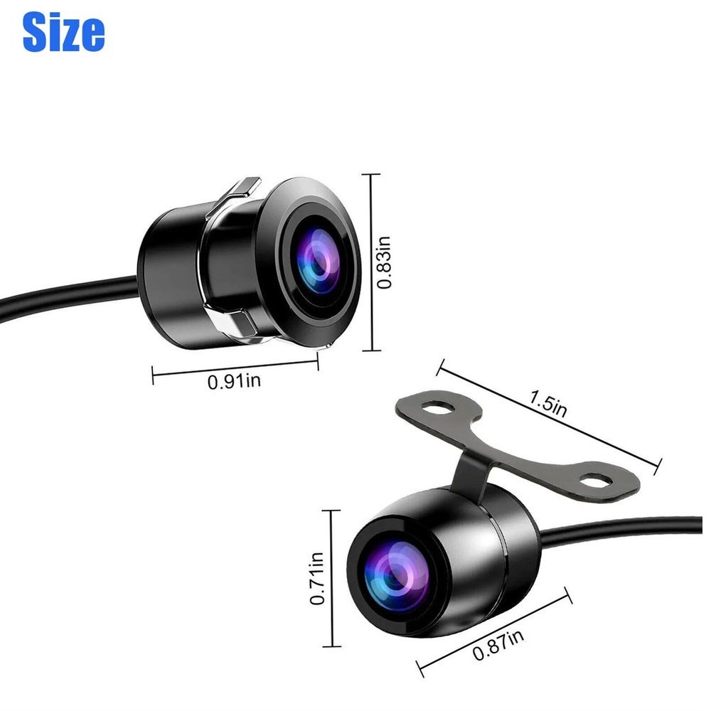 Backup Camera Flush Mount 170° Car Rear/Side/Front View Camera Night Vision