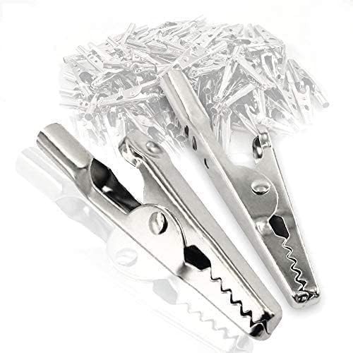 Durable 25Pcs Silver Tone Alligator Clips - Perfect for Electronics & Crafts