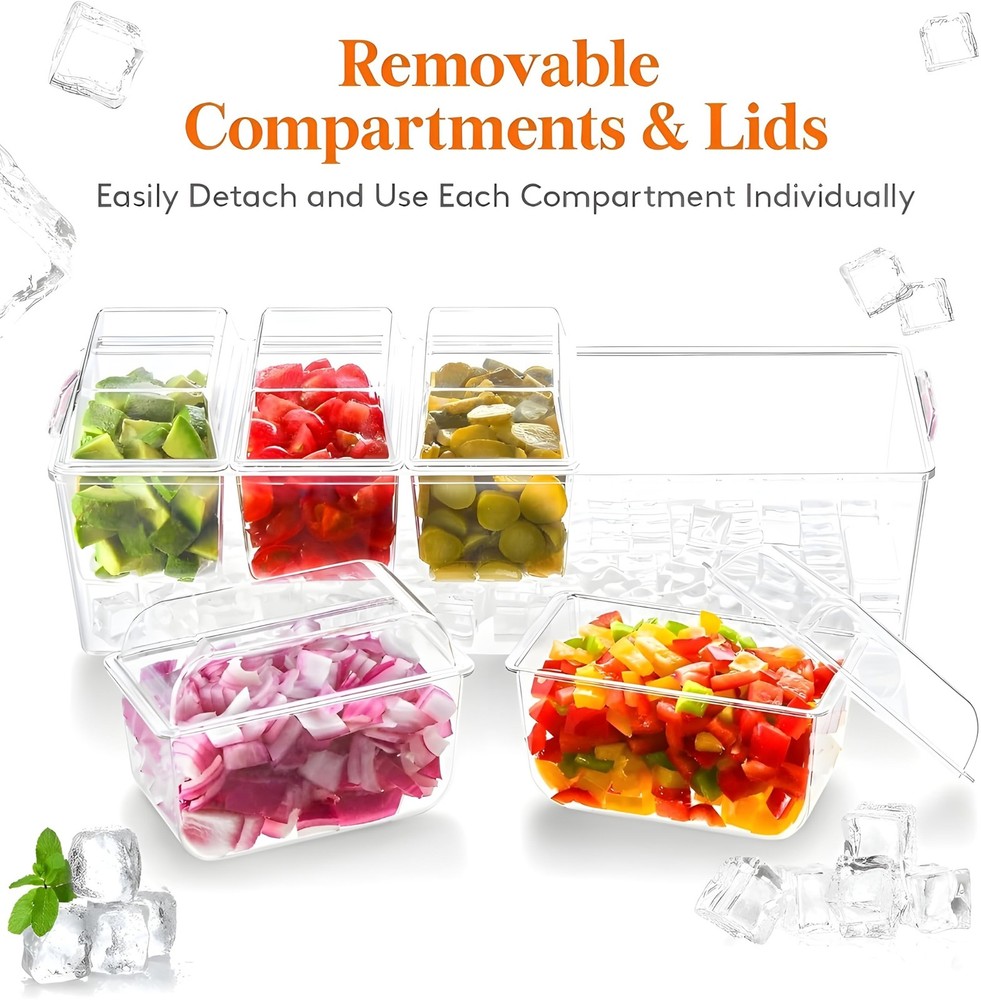 𝐋𝐚𝐫𝐠𝐞 Ice Chilled Condiment Containers w