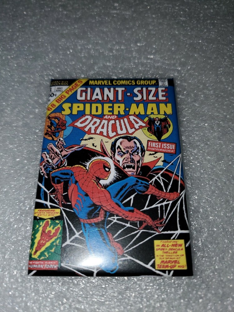 Spiderman Dracula Marvel Comics Refrigerator Magnet 2" X 3"