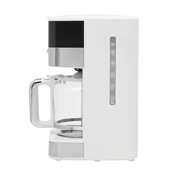 Haden Quintessential 12 Cup Programmable Digital Coffee Maker, Ivory/Chrome