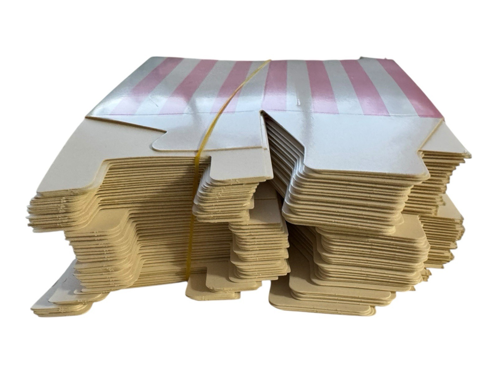 50-Pack Popcorn Boxes Paper Popcorn Bucket - Pink & White Stripe