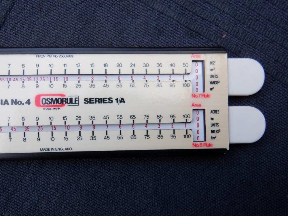 Rare Vintage Cosmorule Series 1A - Double Sided Slide Rule Conversion Chart