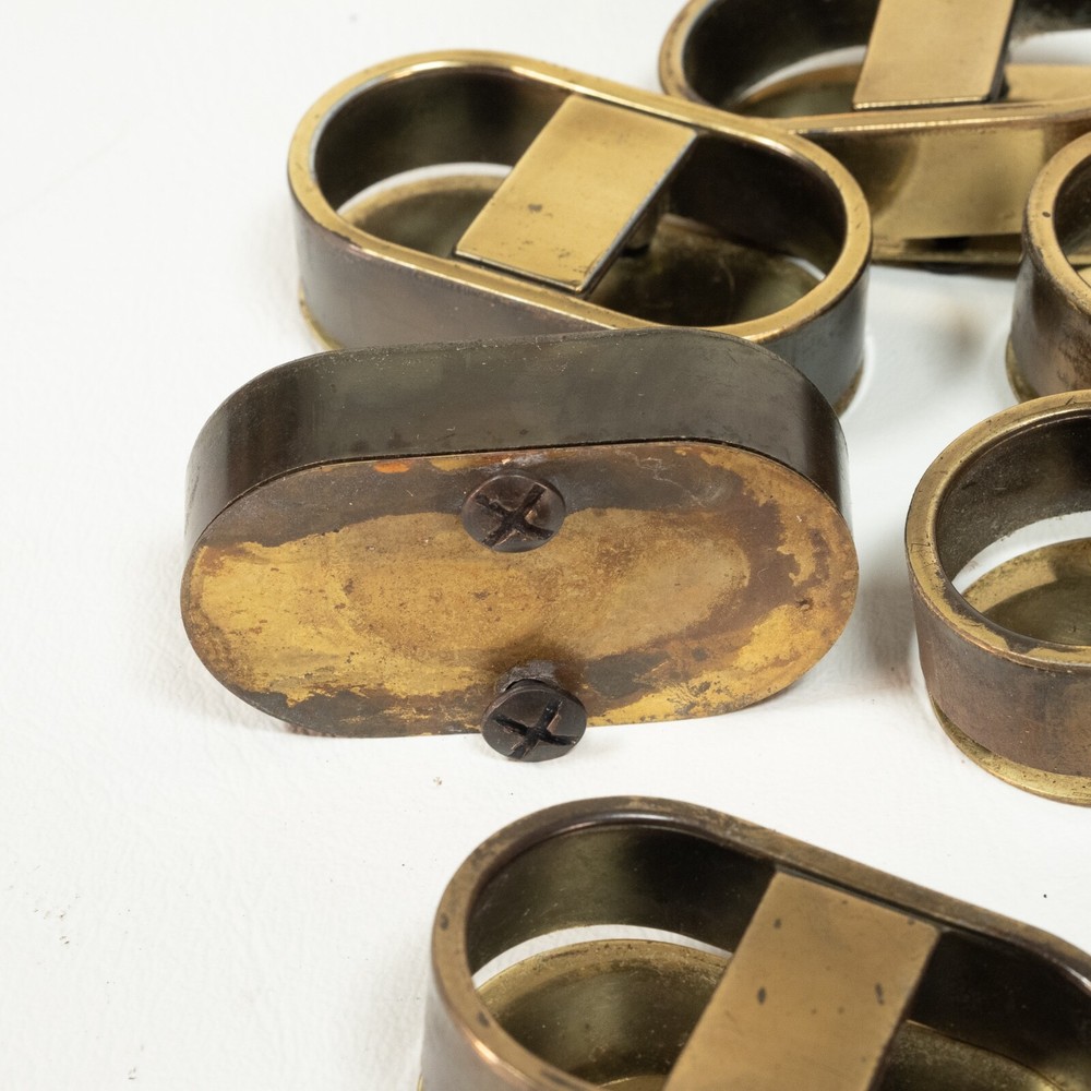 (1) Drexel Passage Drawer Pull Campaign Dresser Flush Brass Fixed Handle