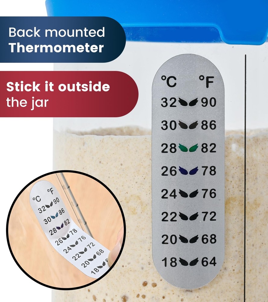 Adodeen Sourdough Starter Jar,Sourdough Kit – 2 Pack 34oz Blue