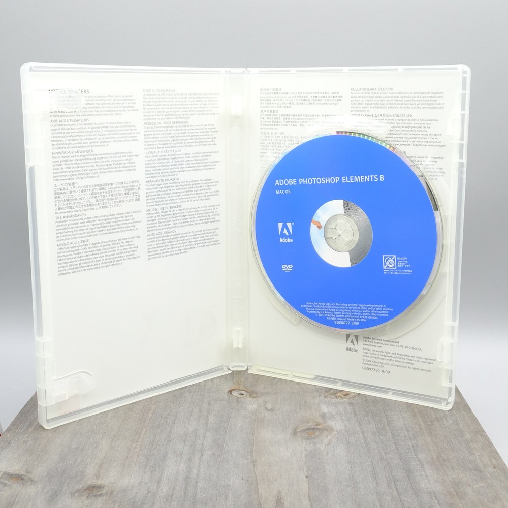 Adobe Photoshop Elements 8 Software Disc w/ Serial Number For Mac OS