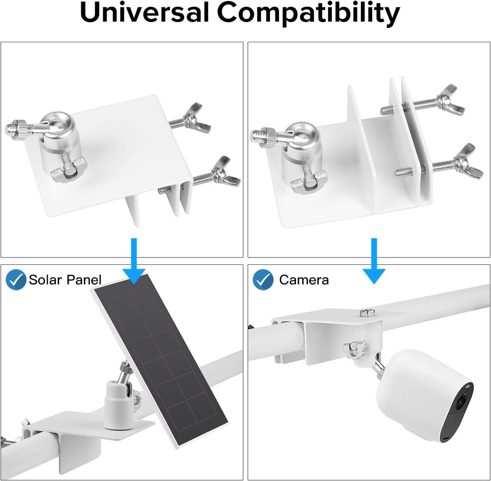 2Pack Gutter Mount Compatible with Arlo Essential Solar Panel, Arlo Pro 5S/Pro 4