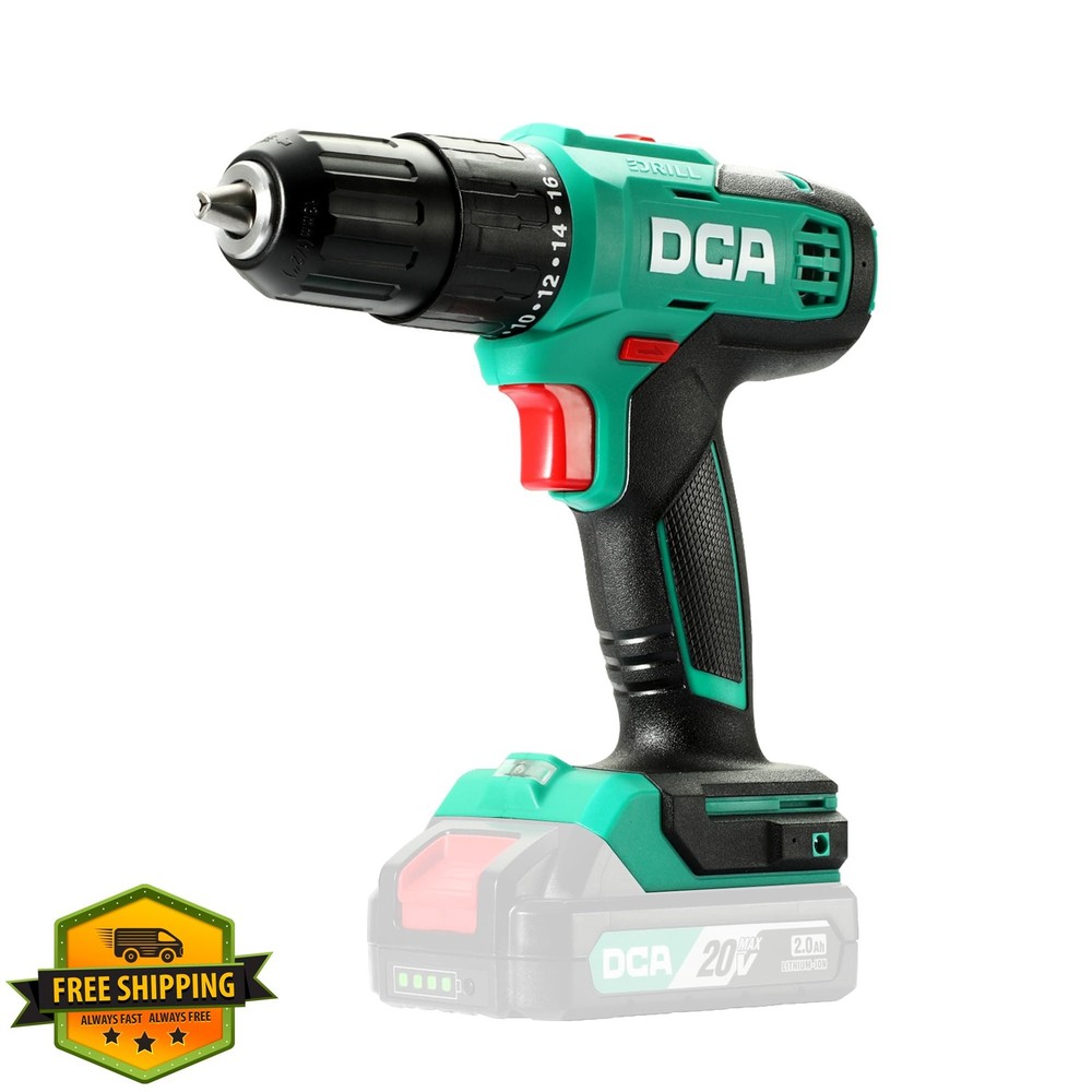 DCA 20V Cordless Hammer Drill, 1/2" Chuck, Tool Only