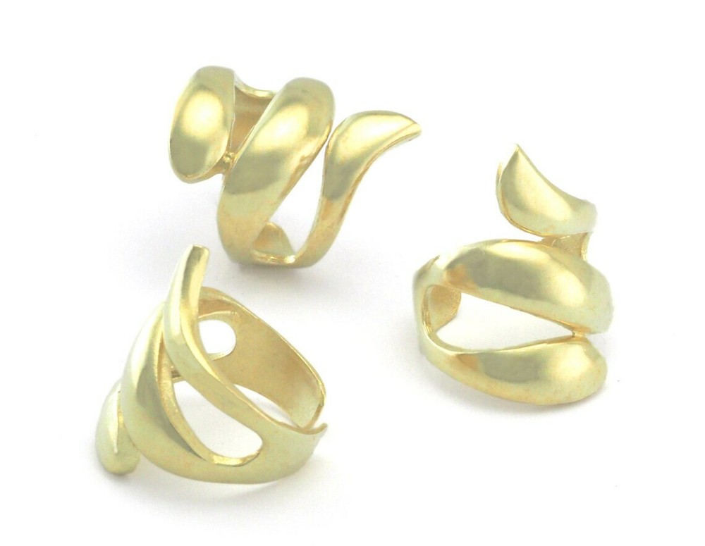 Figure Adjustable Ring Organic Shape Raw brass (6 - 9US inner size ) 4345