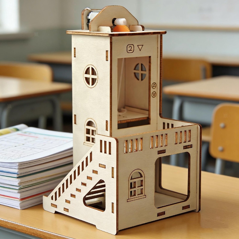 DIY Elevator Toy Kit Physical Model Handcraft Creative Construction Toy Practice