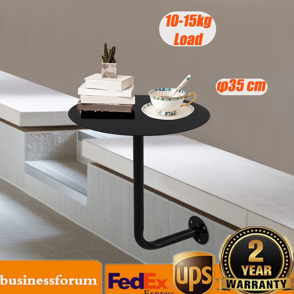 Round Pub Table Black Bar Table Wall Mounted Iron Cocktail Table Bistro Table