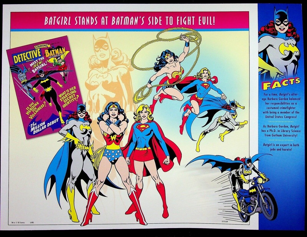 BATGIRL PATCH on INFO CARD ~ from Willabee & Ward ~ DC COMICS PATCH COLLECTION
