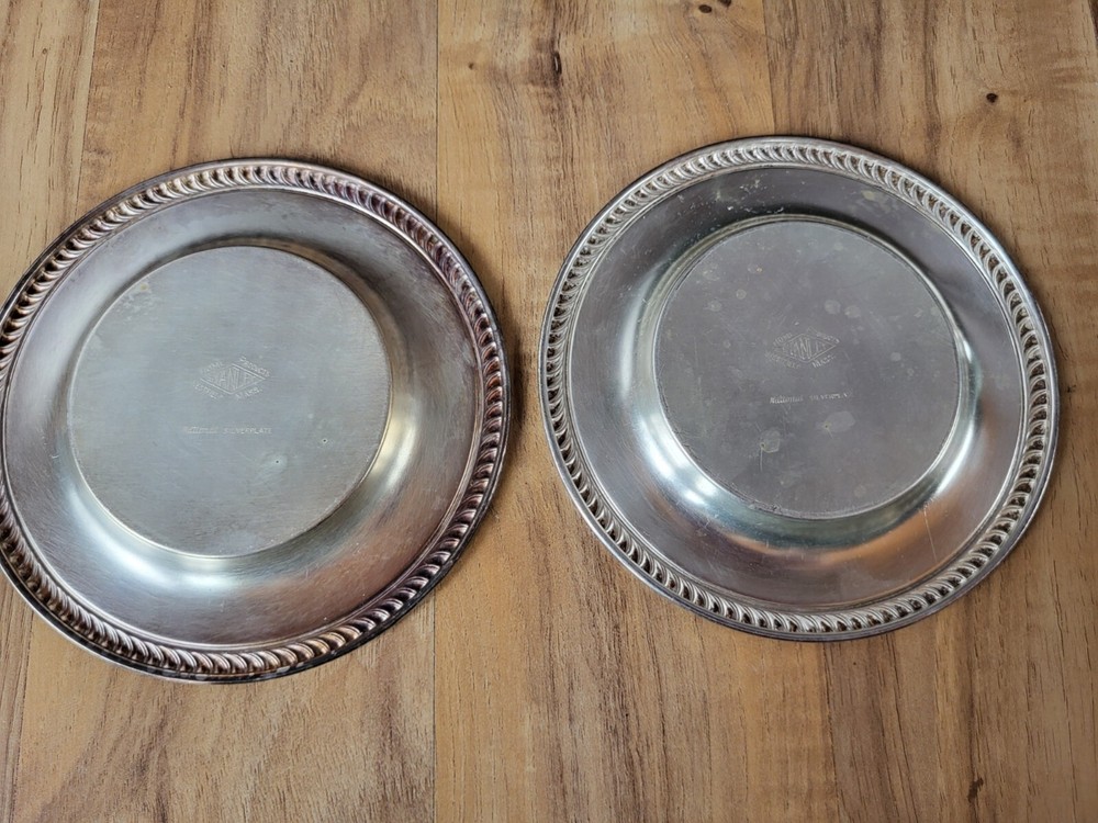Set Of 2 Vintage Stanley Home Products National Silverplate Plates