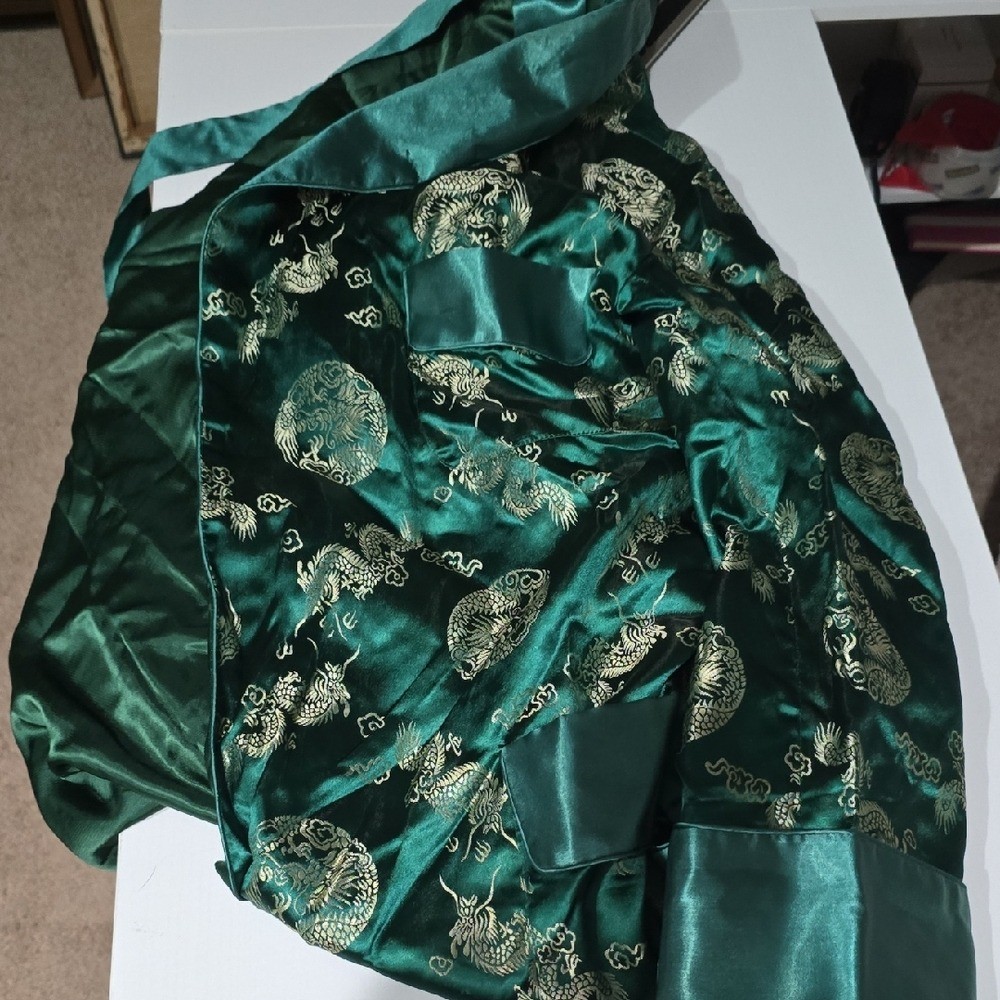 Mens Vintage Chinese Belted Robe [Silk] Size 46 Great