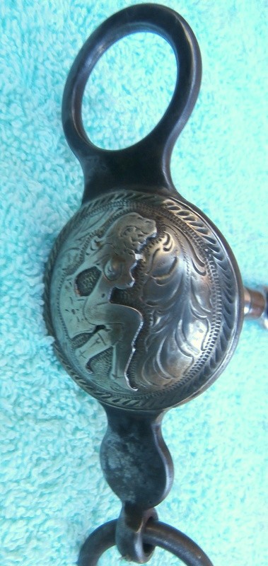 Silver Nude Cowgirl 2 in.. Silver Conchos Horse Short Shank Snaffle Bit