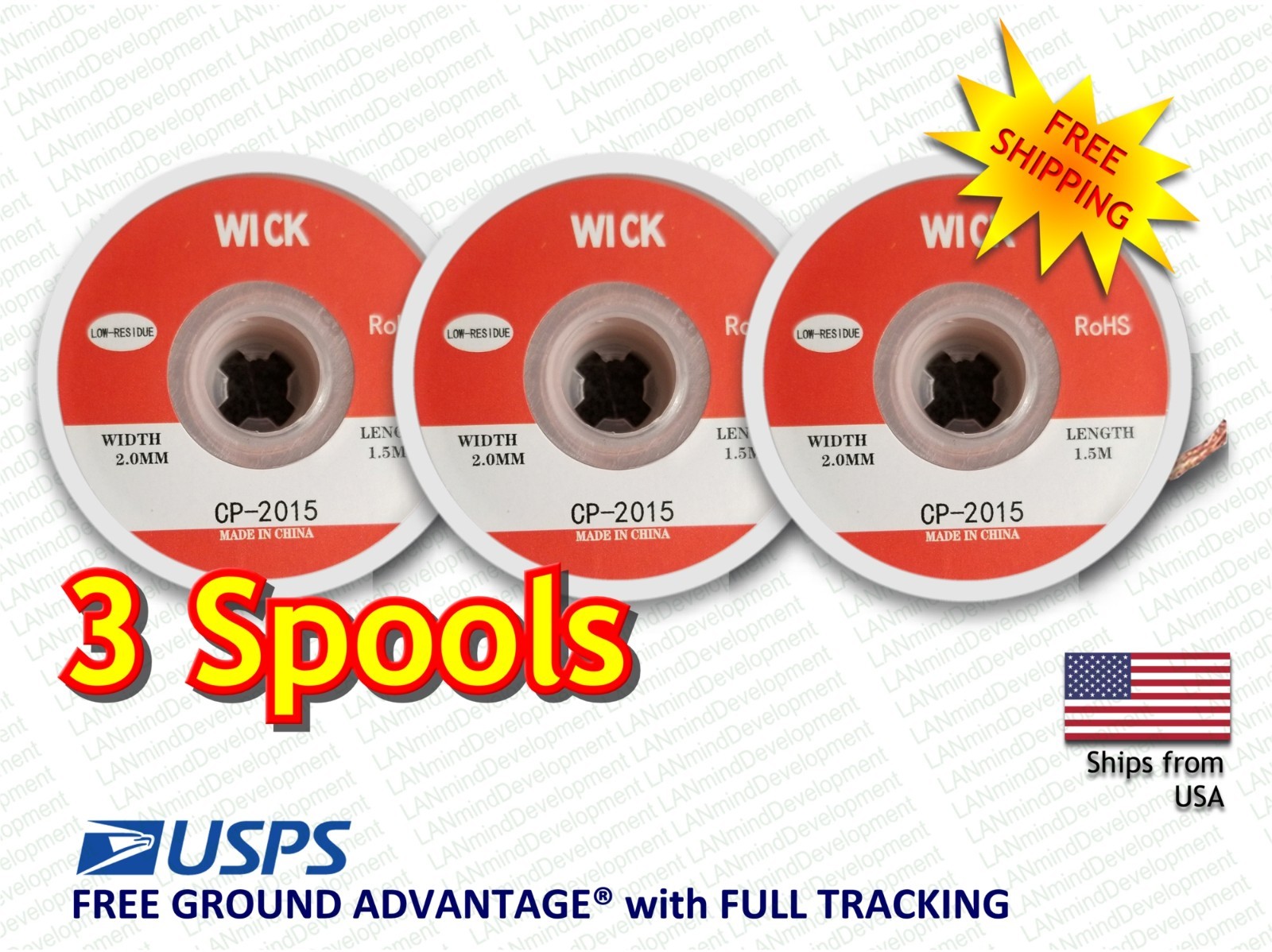 3 PCS. - Durable 2.0 mm x 1.5M Copper Braid Desoldering Solder Removal Wick