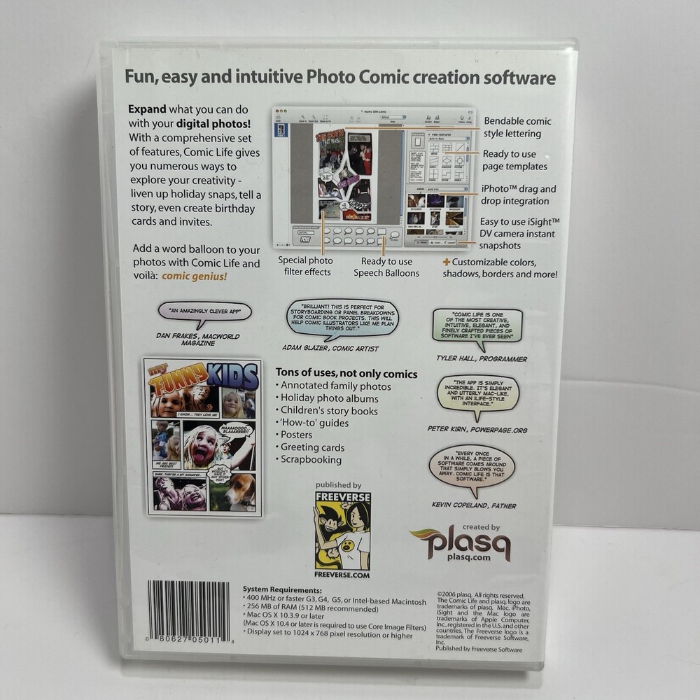 Comic Life Deluxe Edition Mac OS X Photo Comic Creator Software CD