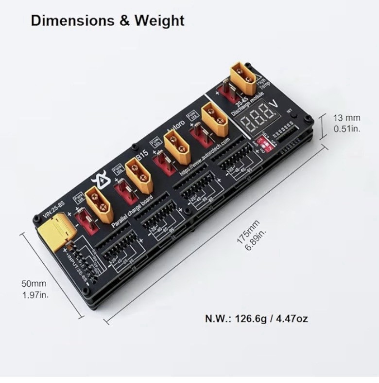 Parallel Lithium Battery Charging Board, Balanced LiPo Battery Charging Board...