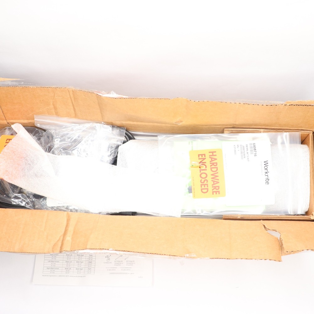 Workrite EX Electric Large Equal Corner Workcenter - Incomplete / Hardware Only