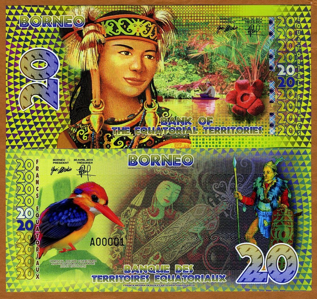 SET Equatorial Territories, 5;10;20;50;100;500 Francs, 2014-2015 POLYMER, UNC