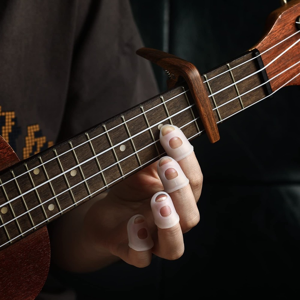 Ukulele Strings Accessories Kit Nylon Ukulele Strings Set Tuner Felt Picks Ca...