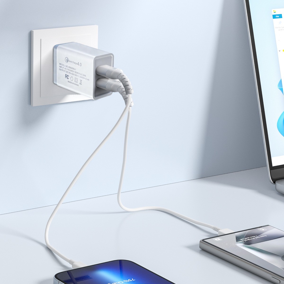 USB Wall Charger Dual Port USB Cube Power Adapter Charger Plug Block ...