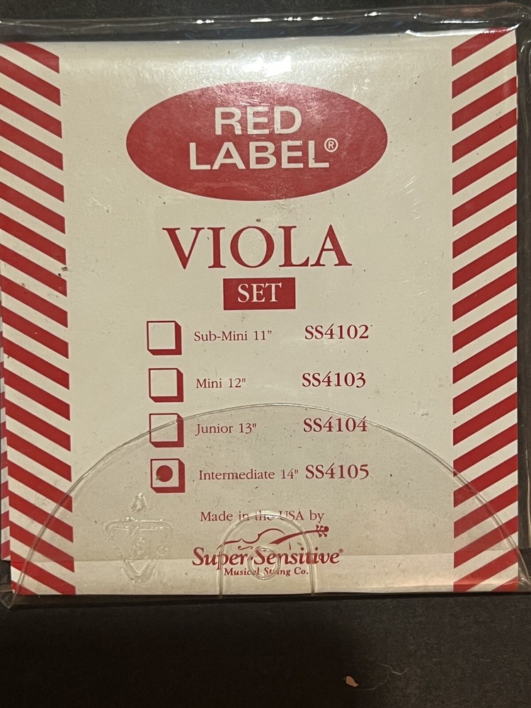 Red Label SS4105 3/4 Viola String Set NOS