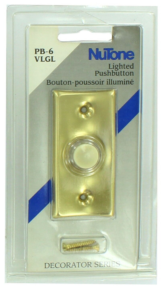 NUTONE PB-6-VLGL LIGHTED PUSHBUTTON - Gold Tone