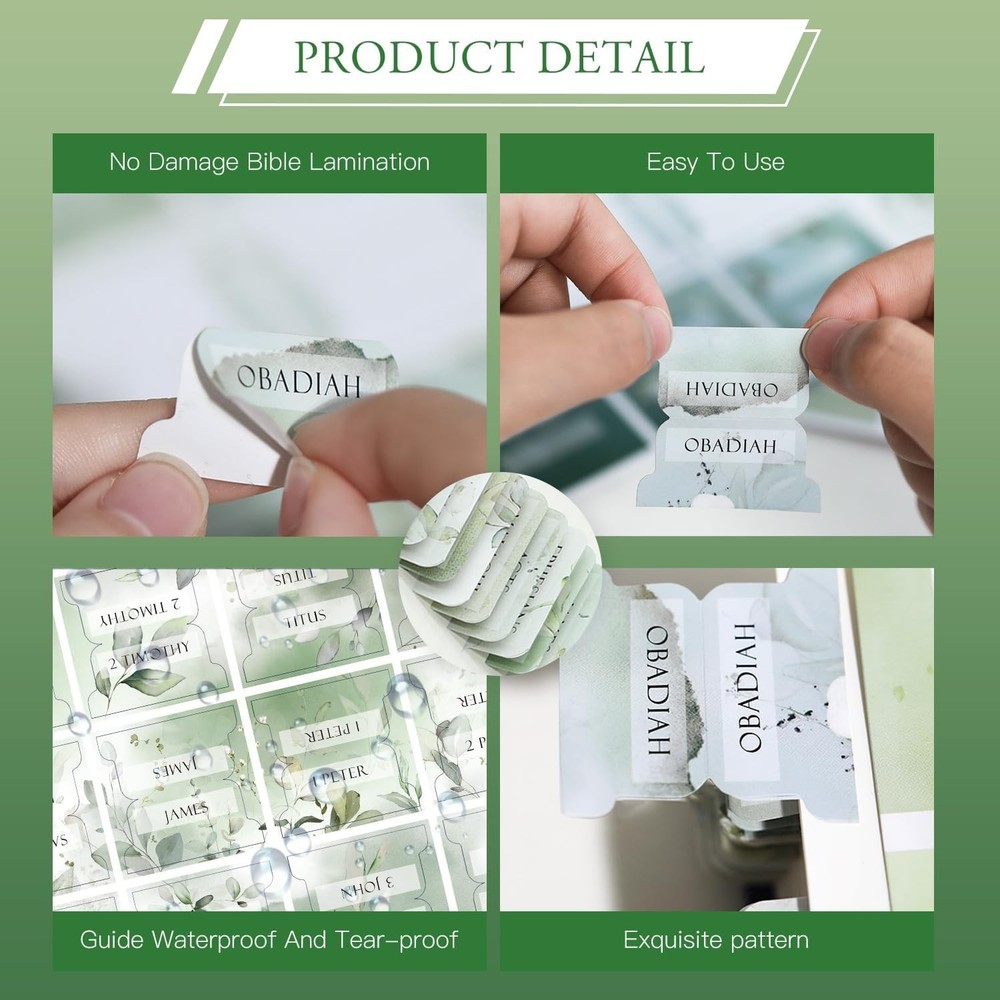 72Laminated Bible Tabs,Large Print Laminated for Study Bible,Include 67Bible ...