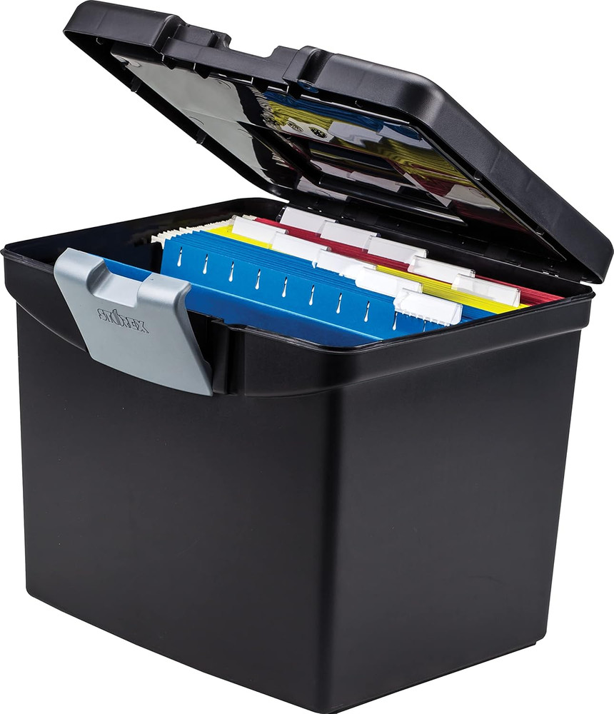 File Storage Box Translucent Storage Lid, Black 1-Pack (61504F01C)