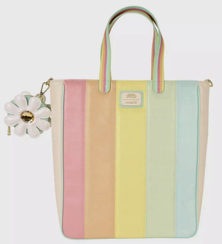 Loungefly Tote Bag: TROLLS Rainbow Hair Faux Fur Coin Purse Daisy Purse